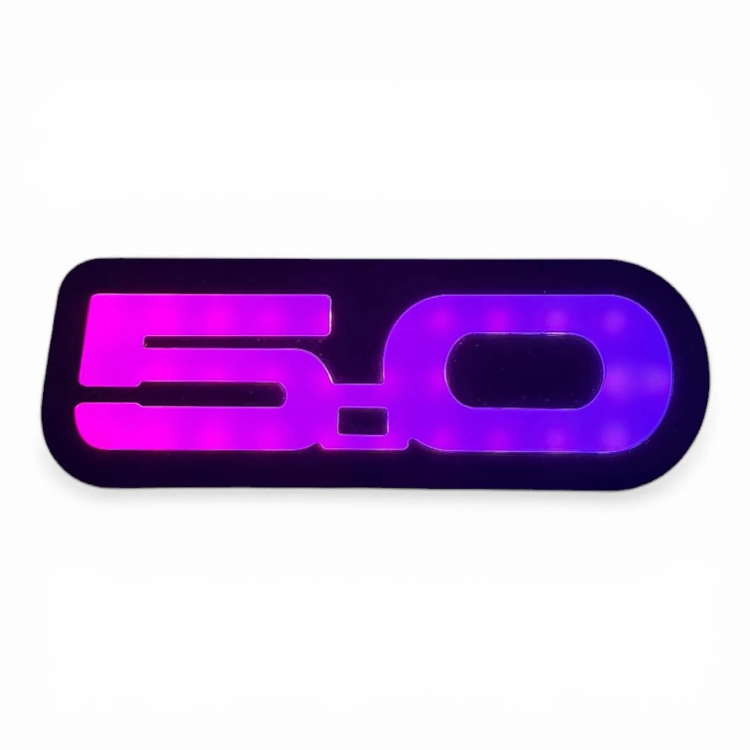 Ford 5.0 LED Badge – RGB (Multi-Color + Chasing LEDs) for Mustang, F-150 & Compatible 5.0 V8 Models - Image 2