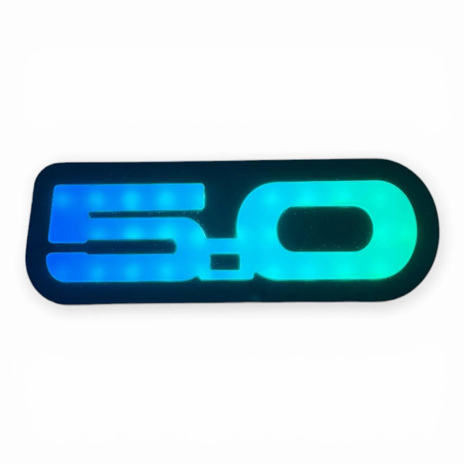 Ford 5.0 LED Badge – RGB (Multi-Color + Chasing LEDs) for Mustang, F-150 & Compatible 5.0 V8 Models - Image 3