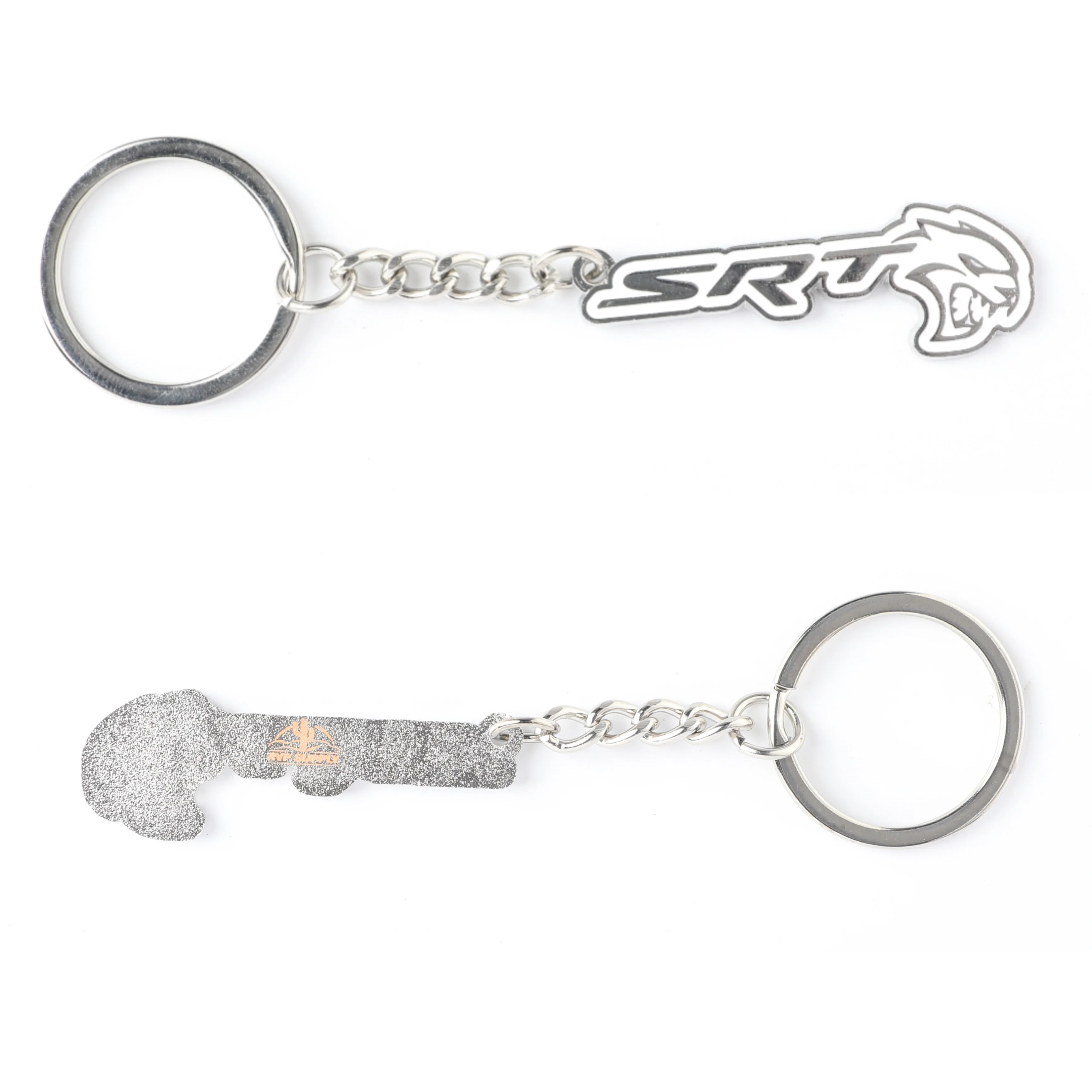 SRT & SRT Hellcat Key Chain - Black/White Metal Finish with White Outline - Perfect Key Fob Accessory - Accessories - Image 6